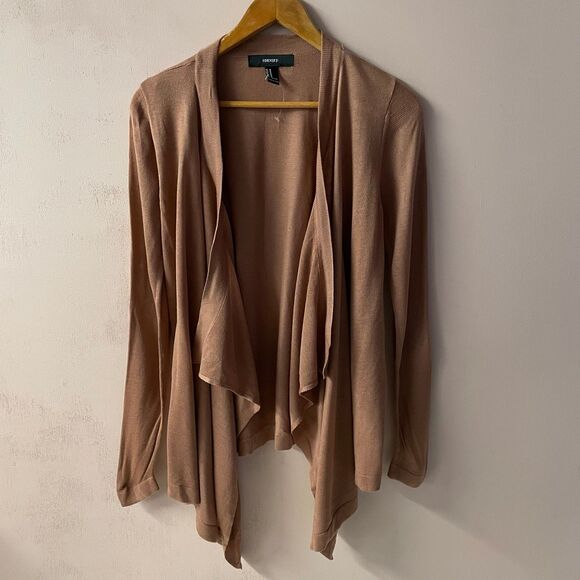 Forever 21 NWT Rose Pink Acrylic Waterfall Open-Front Cardigan Size M - Picture 8 of 11